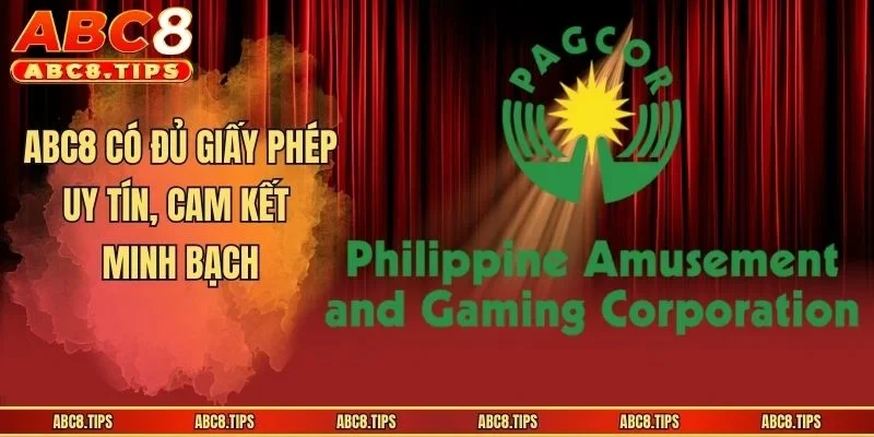 ABC8 có đủ giấy phép uy tín, cam kết minh bạch